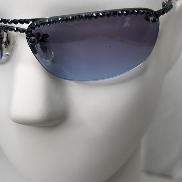 JIMMY Crystal Sunglasses Blue with Blue Swarovski Crystals - Picture 3 of 10